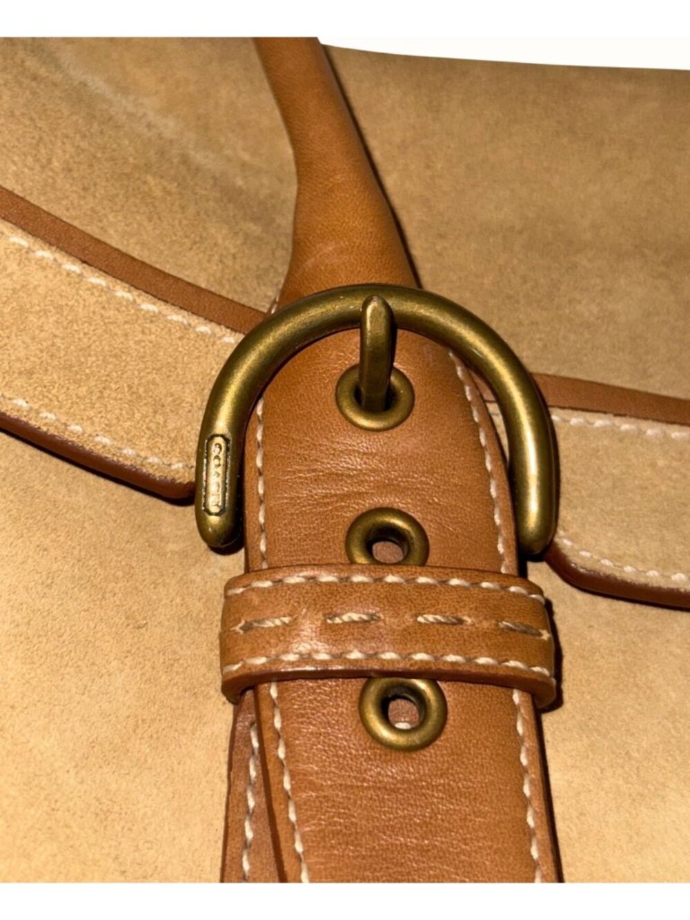 Vintage 2004 Coach Camel Soho Flap Satchel No.9674 Beautiful Suede Bag - Picture 5 of 9